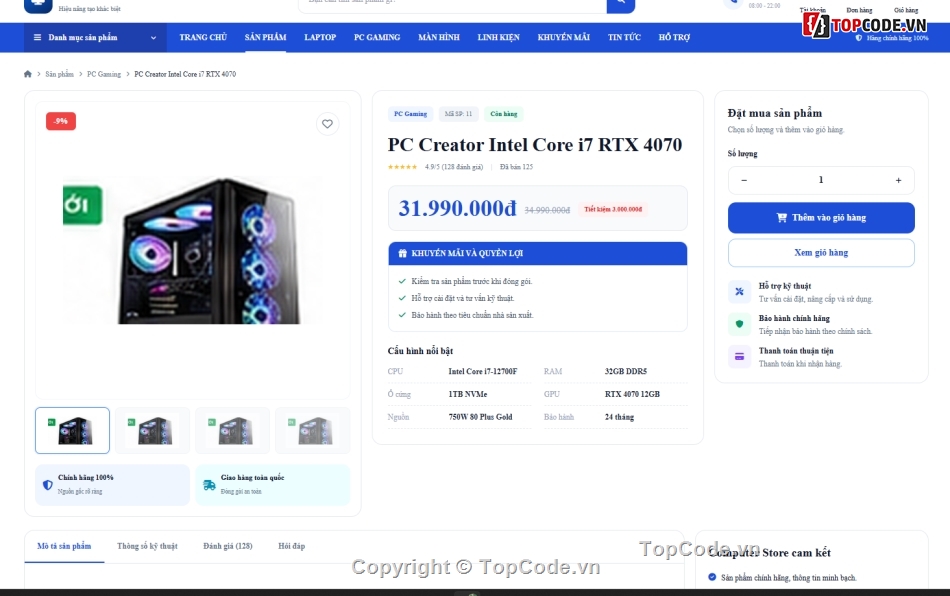 Web bán máy tính,Website bán linh kiện máy tính,Web bán linh kiện máy tính